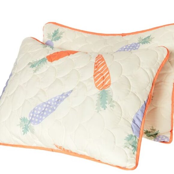 Full Queen Quilt Carrot Ensemble reversable bedspread and std pillow shams 3431 - Picture 2 of 8